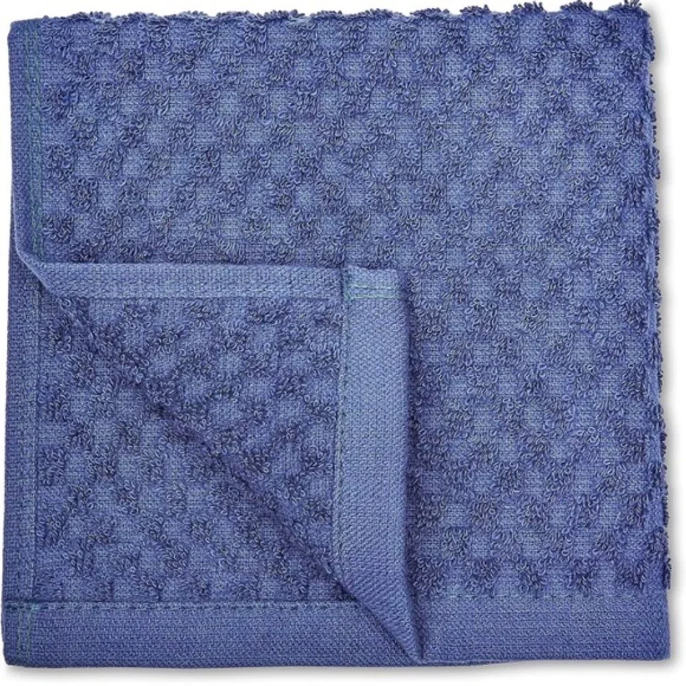 100% Cotton Terry Popcorn Texture Dish Cloths-Navy, 8 Count